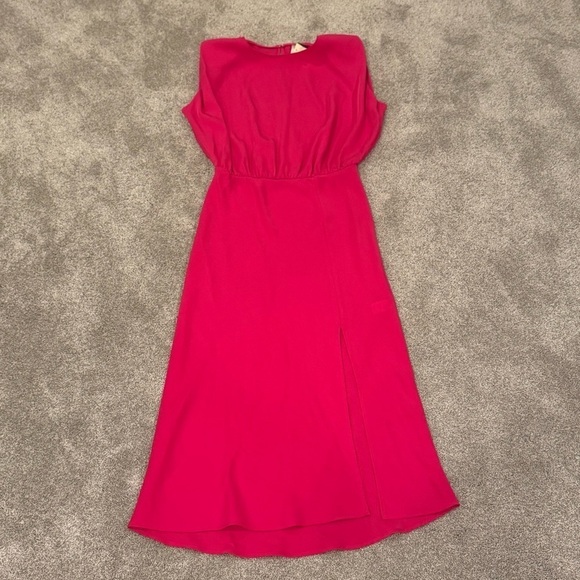 Evereve Amanda Uprichard Kent Midi Dress in Hot Pink Size Small NWT - Picture 4 of 10